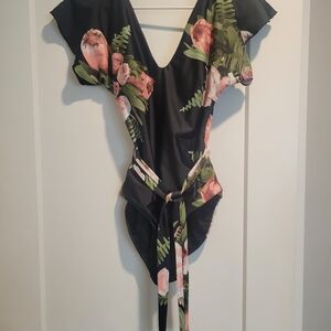 Albion Black Floral One Piece Swimsuit